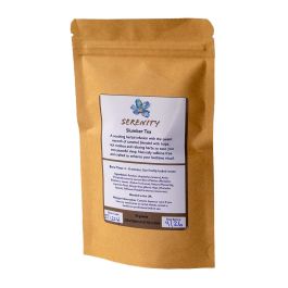 Serenity Slumber Tea - Herbal infusion with rooibos, hops, and calming herbs, perfect for relaxation and restful sleep.