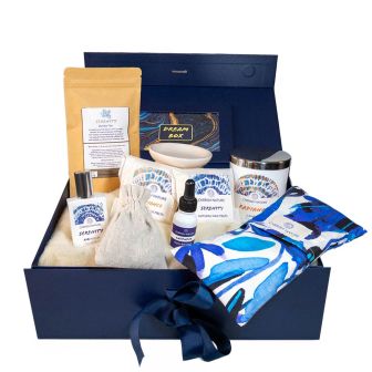 The Dream Box - Luxury sleep collection with candles, melts, tea, and lavender items in a keepsake box