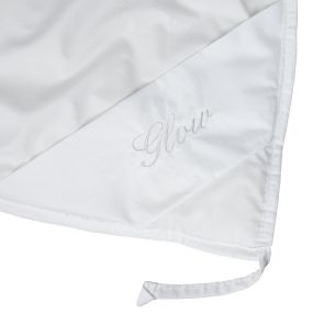 Luxury duvet with Glow embroidered in corner for personalised touch