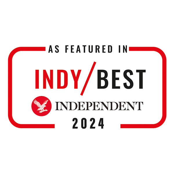 IndyBest Independent 2024 award badge featuring red and black text.