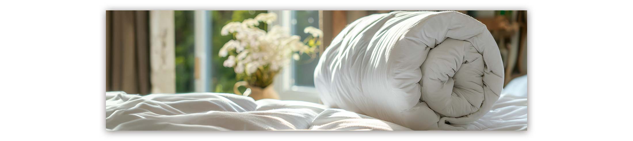 Lifestyle shot of sustainable bedding products now on offer.